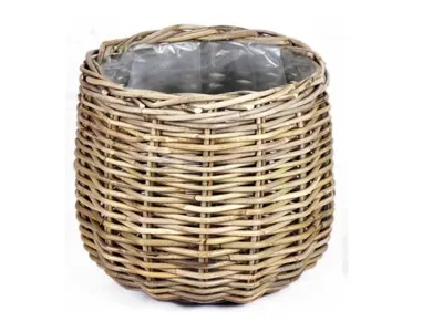 Mand rond grijs D38H33 cm Van der Leeden - Van der leeden