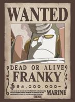 Poster One Piece - Wanted Franky 38x52cm - thumbnail