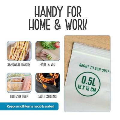 Eco Green Living Composteerbare hersluitbare bewaarzakjes 0,5 liter - 15 stuks