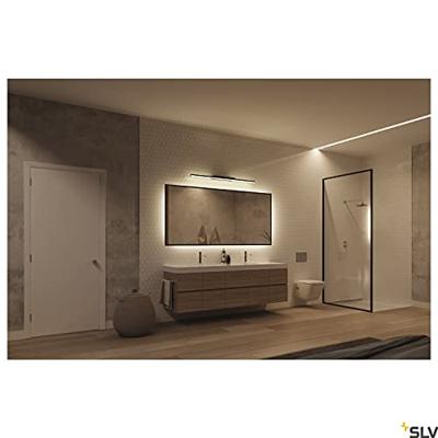 SLV GLENOS ® 60 1003506 LED-spiegellamp 12 W Warmwit tot neutraalwit Zwart SLV GLENOS ® 60 1003506 LED-spiegellamp 12 W Warmwit tot neutraalwit Zwart