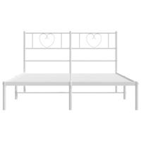 Bedframe met hoofdbord metaal wit 120x200 cm - thumbnail