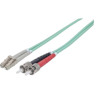 Intellinet 751001 Glasvezel Optische vezel Aansluitkabel 2.00 m Turquoise [1x ST-stekker - 1x LC-stekker] 50/125 µ Multimode OM3