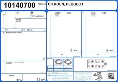 Pakkingsset, cilinderkop 52196100