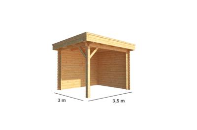 Overkapping Lisa-Tara 350 cm bij 300 cm diep plat dak II Warentuin Collection - Warentuin collection