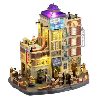 Lemax the haunted hotel haven bewegend huisje Spooky Town 2024 - thumbnail