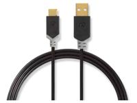 Nedis USB 2.0 Kabel A naar C 2 m zwart - thumbnail