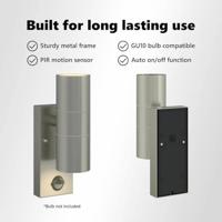 Buitenwandlamp Zilver 7 x 10 x 22 cm Roestvrij staal - thumbnail