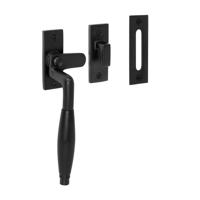 De Oude Deurklink Raamsluiting Deco, verstevigd, mat zwart, links - thumbnail
