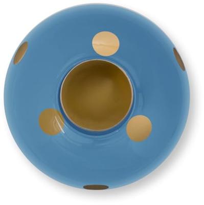 Pip Studio Vaas Metaal Stippen Lichtblauw/Goud 23cm