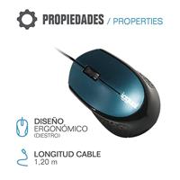 Muis iggual COM-ERGONOMIC-R 800 dpi Blauw Zwart/Blauw - thumbnail