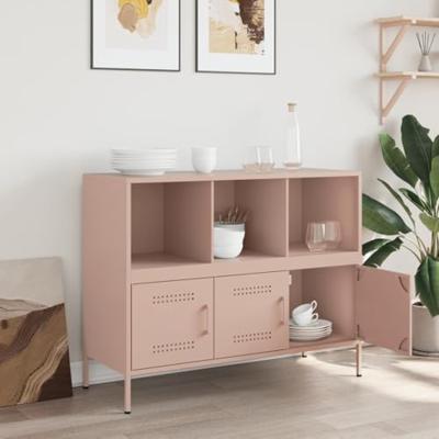 Dressoir 100,5x39x79 cm koudgewalst staal roze