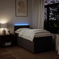 Boxspring met matras stof donkerbruin 80x200 cm - thumbnail