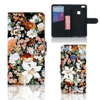 Hoesje voor Huawei P10 Lite Dark Flowers - thumbnail