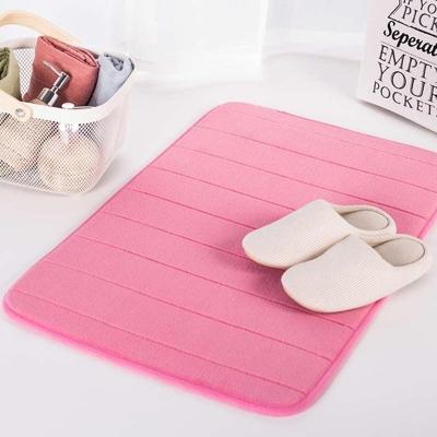 Anti slip water absorptie rug badkamer mat Shaggy Memory Foam keuken deur Vloermatten grootte: 50X80CM (roze)