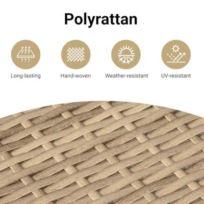 11-delige Tuinset met kussens poly rattan beige - thumbnail
