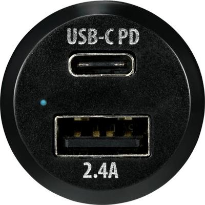 VOLTCRAFT VC-30CC-PD USB-oplader 30 W 1x USB-A, 1x USB-C USB PD Zwart Auto USB Power Delivery (USB-PD) VOLTCRAFT VC-30CC-PD USB-oplader 30 W 1x USB-A, 1x USB-C USB PD Zwart Auto USB Power Delivery (USB-PD)