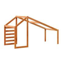 Kinderbedhuisje 188x82x113 cm massief grenenhout wasbruin - thumbnail