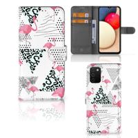 Samsung Galaxy A03s | Telefoonhoesje | Met pasjeshouder | Flamingo Triangle - thumbnail