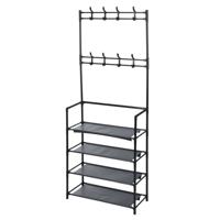 Storage solutions Kledingrek met 4 schappen 60x26x155 cm - thumbnail