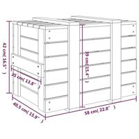 Opbergbox 58x40,5x42 cm massief grenenhout zwart - thumbnail
