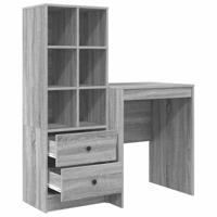 Bureau met lade 2 pcs Grijs Sonoma - thumbnail