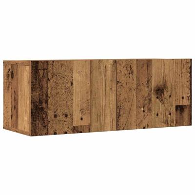 4-delig Tv-meubelset wandmontage bewerkt hout oud houtkleurig
