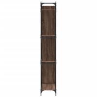 Boekenkast 79x30x180 cm bewerkt hout en metaal bruin eiken - thumbnail