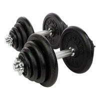 RS Sports Dumbellset l Halterset met gewichten l Totaal 40 kg l 2 stangen - thumbnail