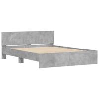 Bedframe met hoofdeinde betongrijs 140x190 cm - thumbnail