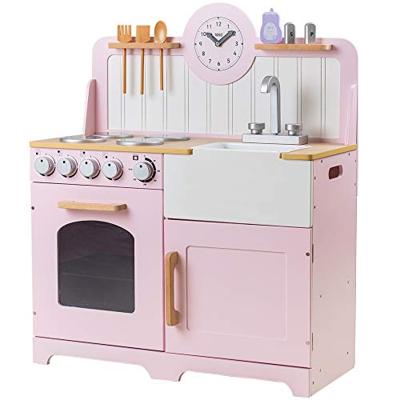 Tidlo houten speelkeuken landelijk roze, 7dlg.