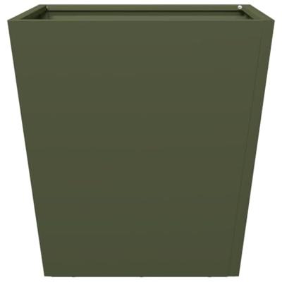 Plantenbak 40x40x40 cm staal olijfgroen