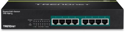 TRENDnet TPE-TG81g 8-Port Gigabit GREENnet PoE+ Switch Rack monteerbaar, tot 30 W per poort en 105 watt totaal vermogen