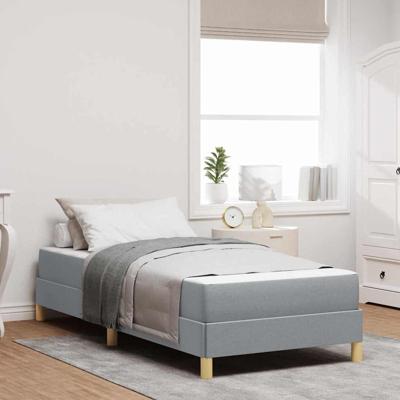 Boxspring bed Taupe, Bruin 100 x 200 cm Stof, Engineered Hout