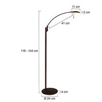 Steinhauer Led vloer leeslampZenith 2x6w - 2200K - 118cm bronsbruin - 7862BR - thumbnail