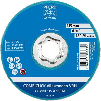 PFERD TOOLS 42000051 Combiclick harde vliesschijf CC Ø 115 mm A 180 M voor fijnslijpen & finish voor haakse slijpers Diameter 115 mm PFERD TOOLS 42000051 Combiclick harde vliesschijf CC Ø 115 mm A 180 M voor fijnslijpen & finish voor haakse slijpers Diameter 115 mm