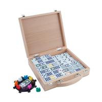 Domino dubbel 12 Mexican Train in beuken kist - thumbnail