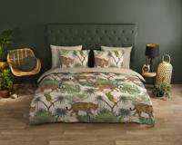 Good Morning Dekbedovertrek "luipaard met bladeren" - Zand - (200x200/220 cm) - Katoen - thumbnail