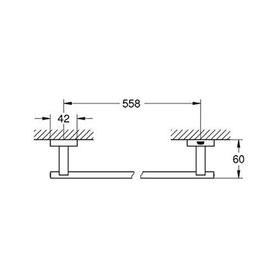 Handdoekhouder GROHE Essentials Cube 600 Mm Handdoekhouder GROHE Essentials Cube 600 Mm
