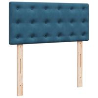 Boxspring met matras fluweel blauw 90x190 cm - thumbnail