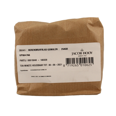Jacob Hooy Berendruifblad gemalen 250 Gram Jacob Hooy Berendruifblad gemalen 250 Gram
