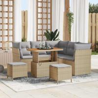 Tuinbankenset 8 pcs Beige poly rattan - thumbnail