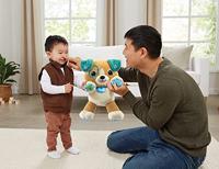 VTech knuffel mijn interactieve puppy pluche bruin turquoise - thumbnail
