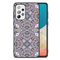 Samsung Galaxy A73 Marmeren Print Telefoonhoesje Flower Tiles - thumbnail