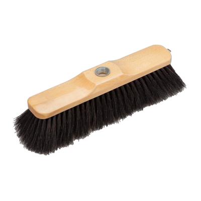 Houten zachte bezemkop naturel gelakt hout zwart 28 cm voor binnen - Bezem
