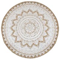 Tapijt met print rond 210 cm gevlochten jute - thumbnail