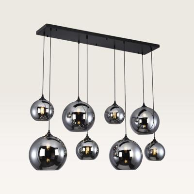 Hanglamp Arcylon vetro fumé VIII - Acht bollen van rookglas met een speels effect - Zonder lichtbron