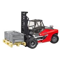 Bruder Linde ht160 heftruck met pallet en 3 boxen - thumbnail