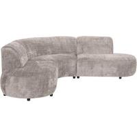 Hoekbank Luna rond - stof Cremona - beige - thumbnail