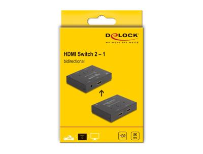 DeLOCK HDMI 2 - 1 Switch bidirectional 8K 60 Hz hdmi switch