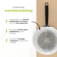 BE Living Koekenpan ø 30 cm - keramische anti-aanbaklaag - PFAS-vrij - geschikt voor alle warmtebronnen - wit - thumbnail